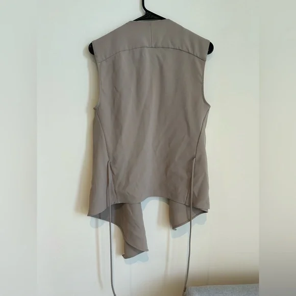 ZARA Asymmetrical Sleeveless Vest with Tie Front - Picture 12 of 13